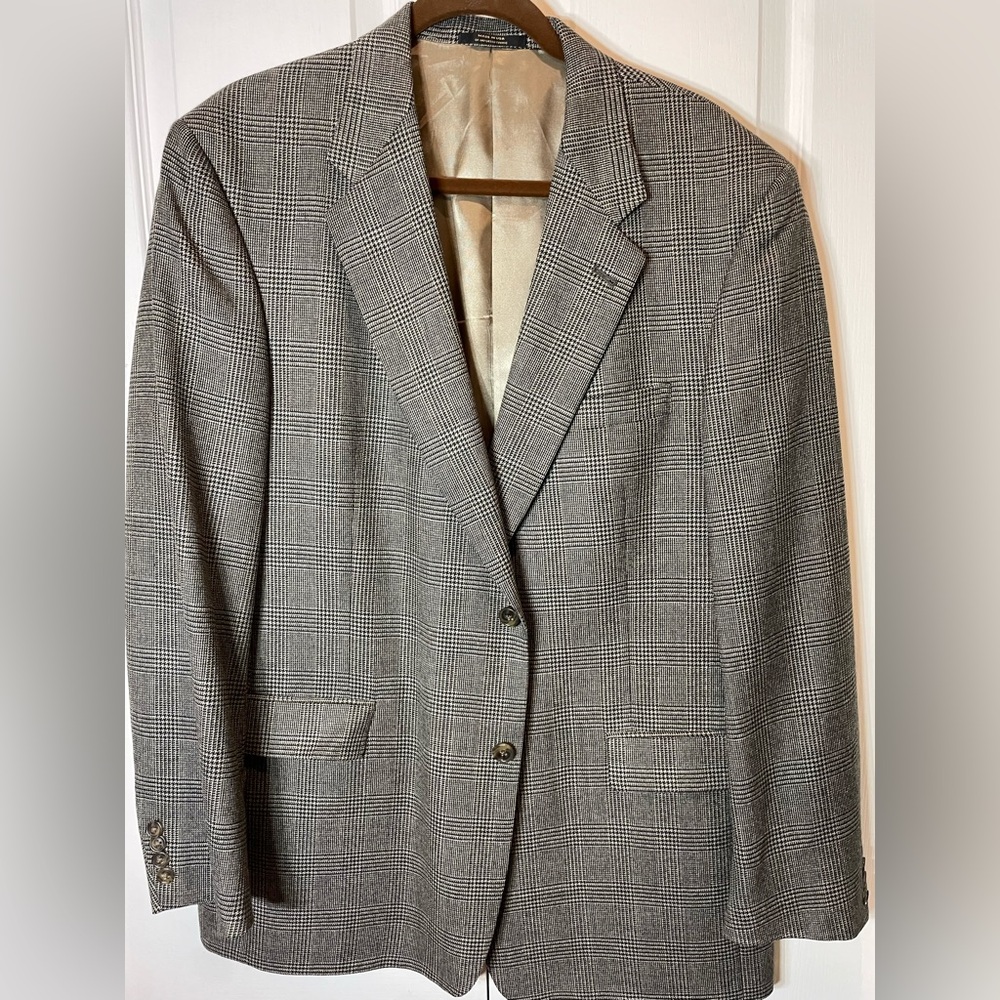 Hart Schaffner Marx Charcoal Checkered Blazer